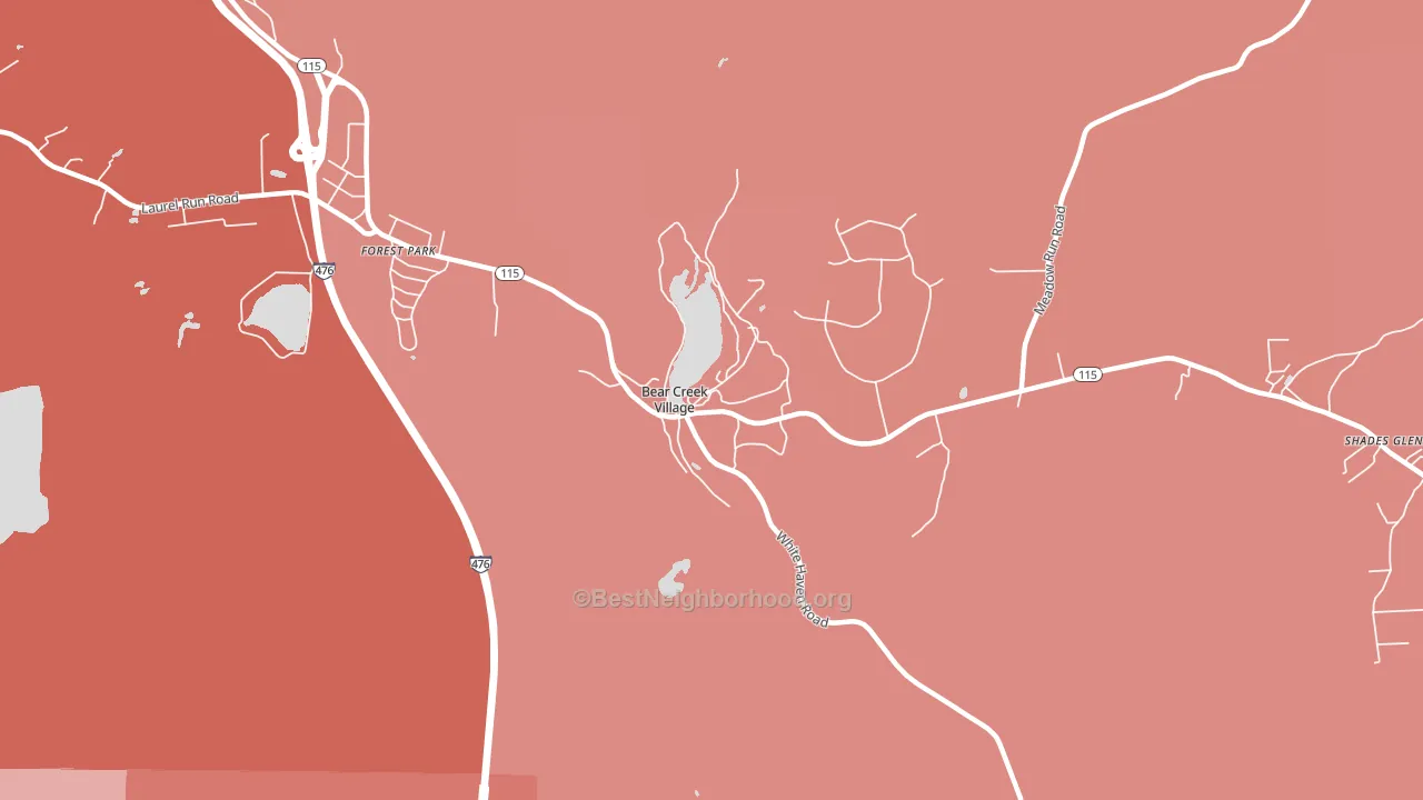 Bear Creek Village, PA block-group political-lean map