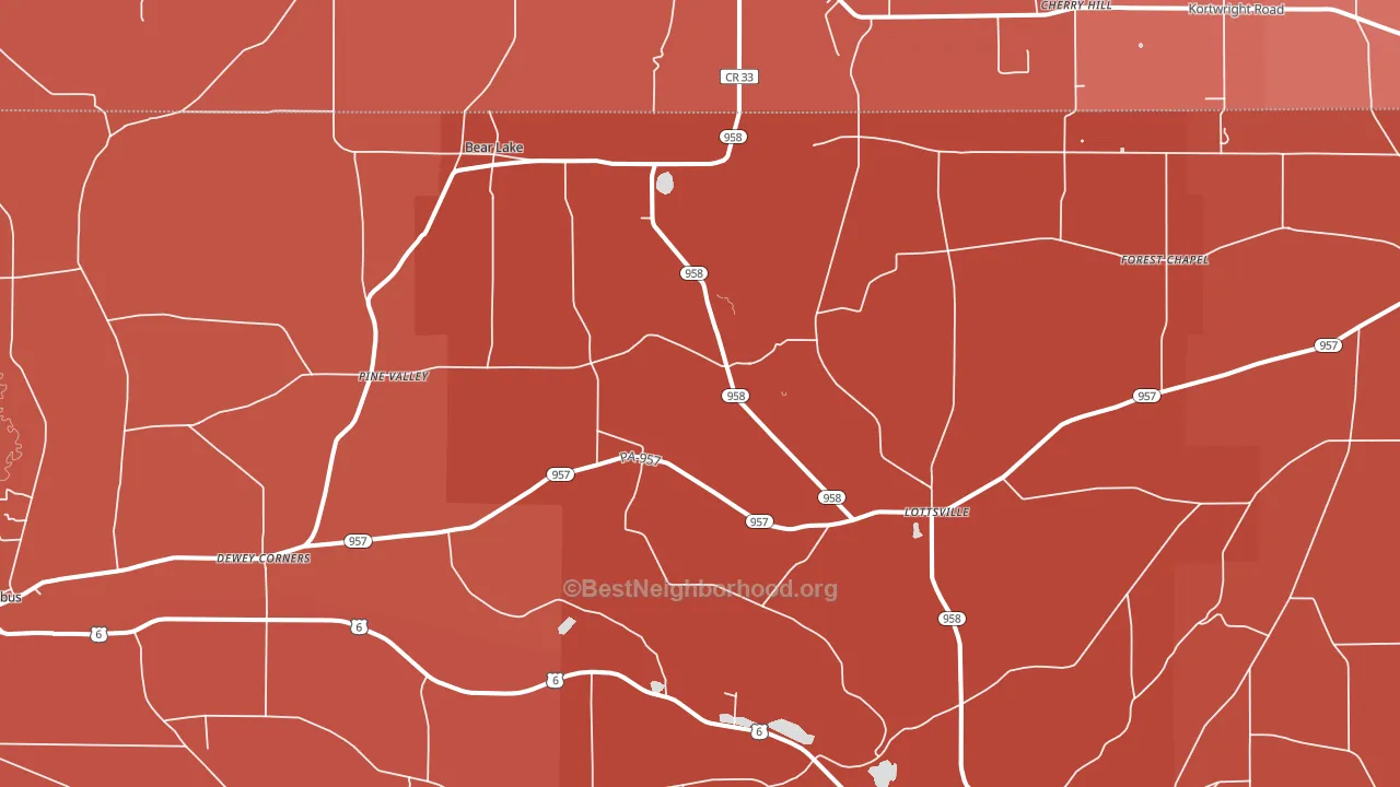 Bear Lake, PA block-group political-lean map