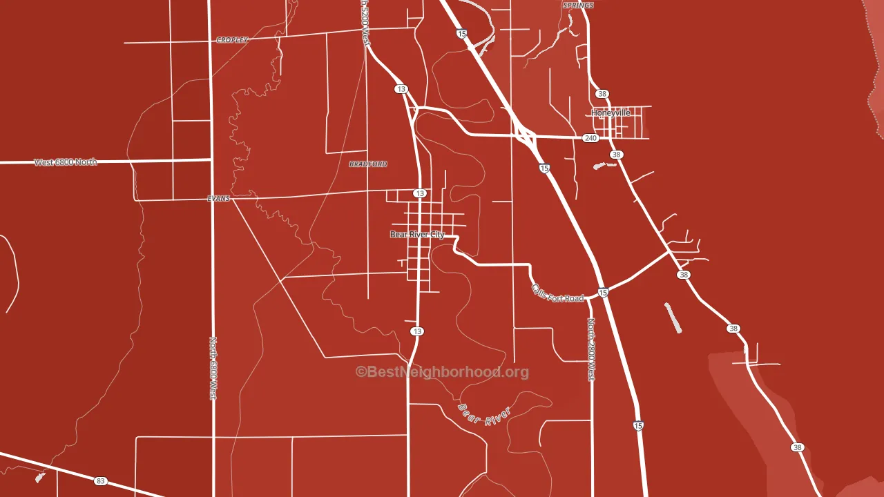 Bear River City, UT block-group political-lean map