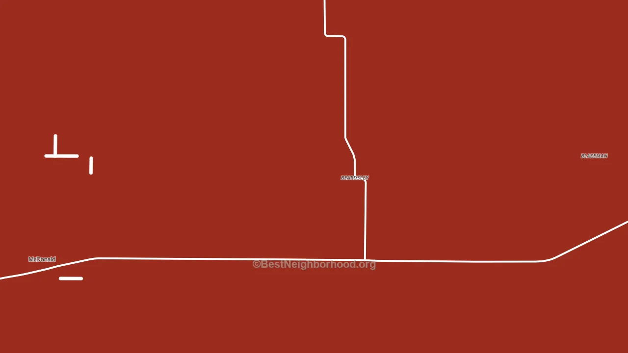 Beardsley, KS block-group political-lean map