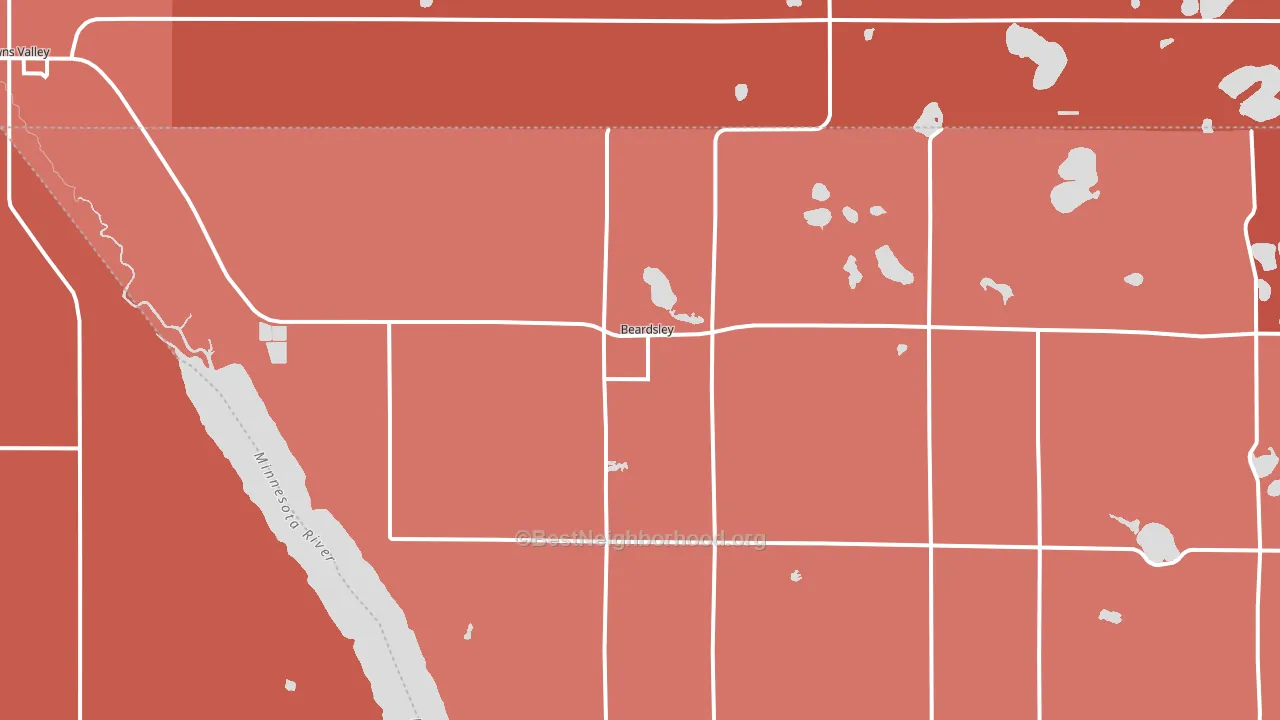 Beardsley, MN block-group political-lean map