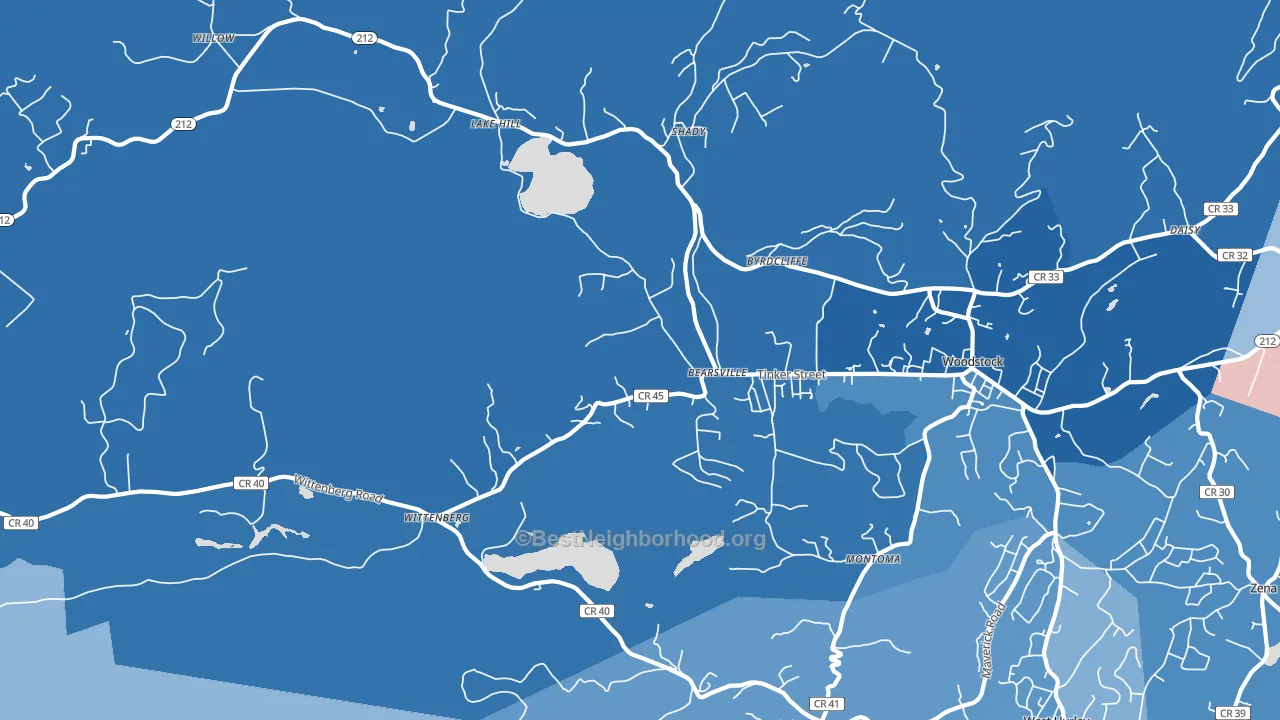 Bearsville, NY block-group political-lean map