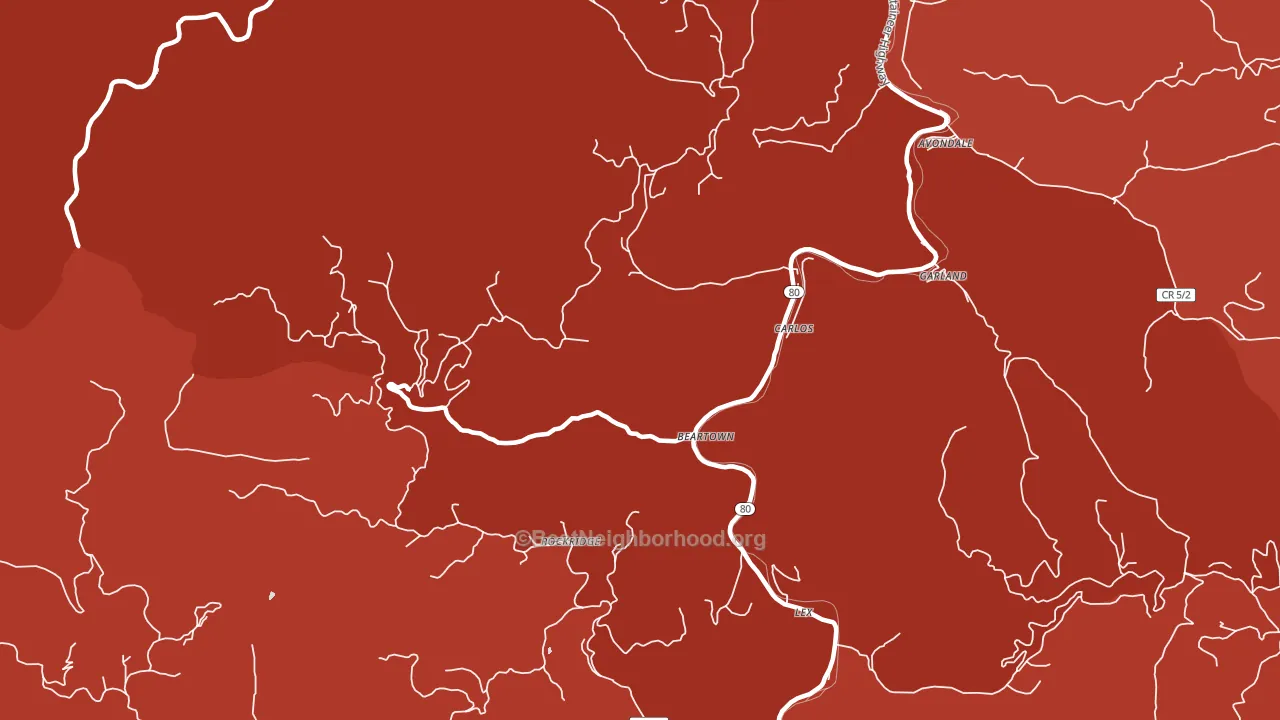 Beartown, WV block-group political-lean map