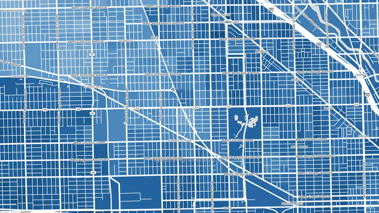 Beat 2535, Chicago, IL block-group political-lean map