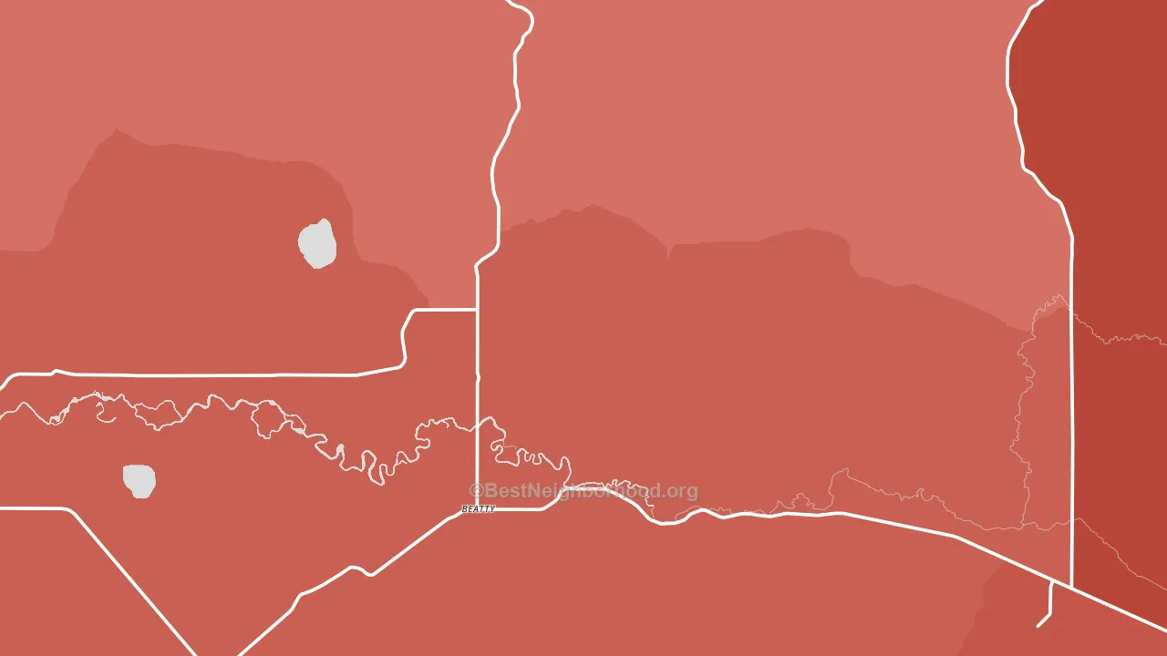 Beatty, OR block-group political-lean map