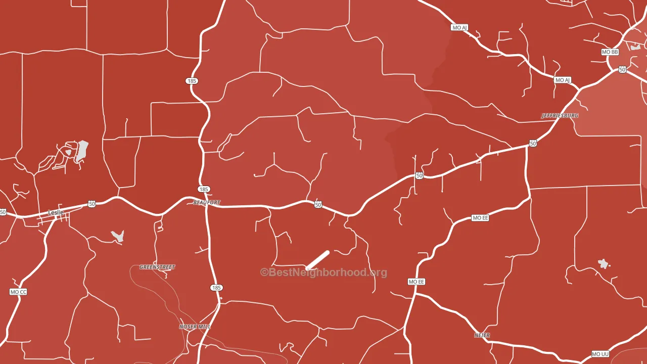 Beaufort, MO block-group political-lean map