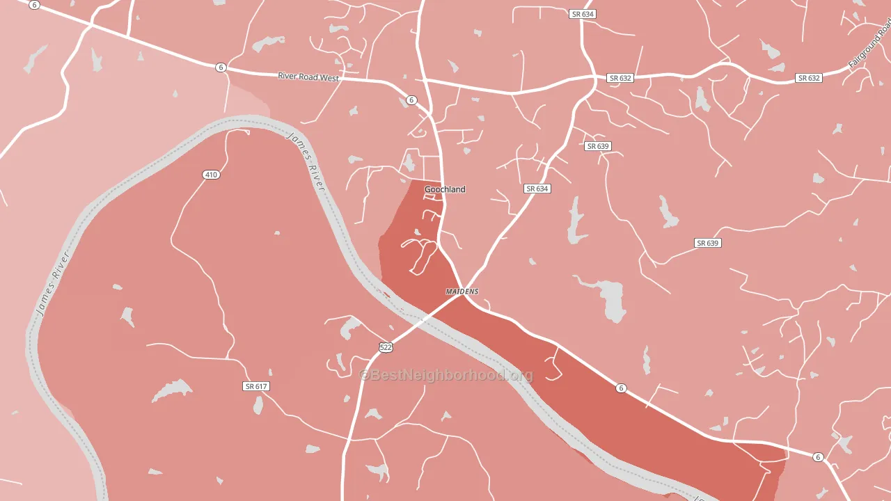 Beaumont, VA block-group political-lean map