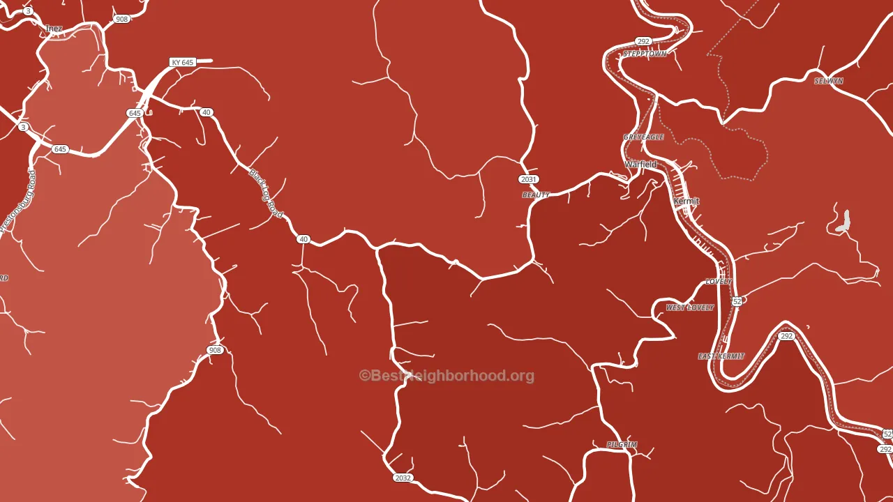 Beauty, KY block-group political-lean map