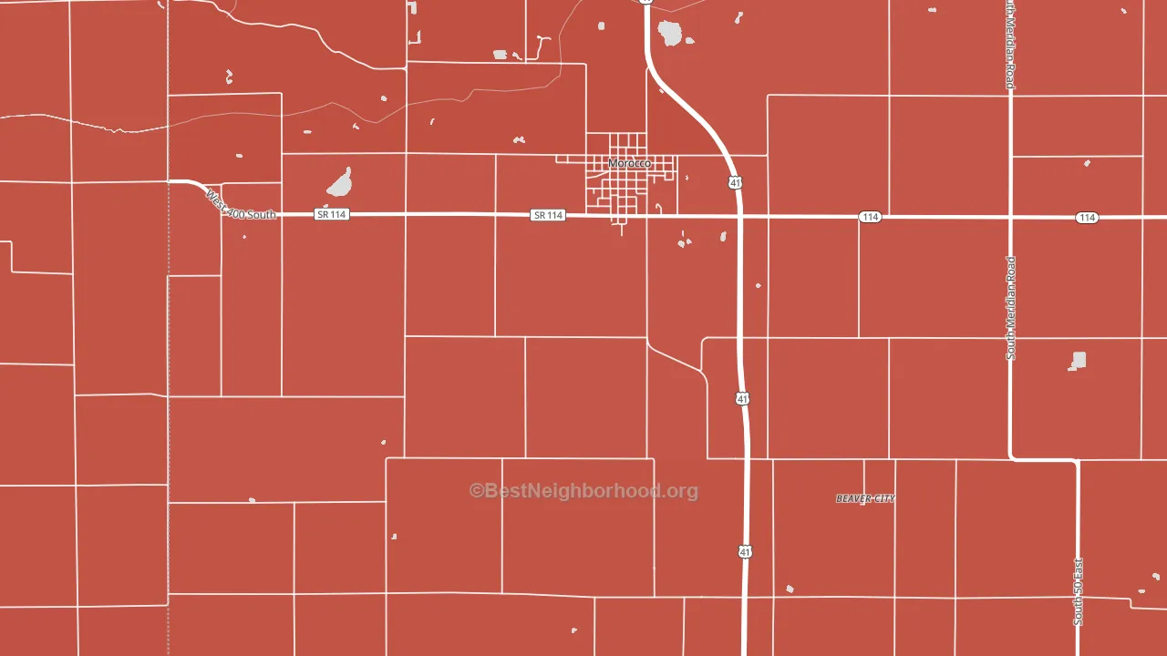 Beaver City, IN block-group political-lean map