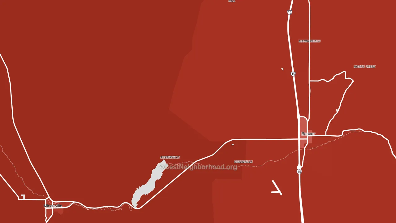 Beaver County, UT block-group political-lean map