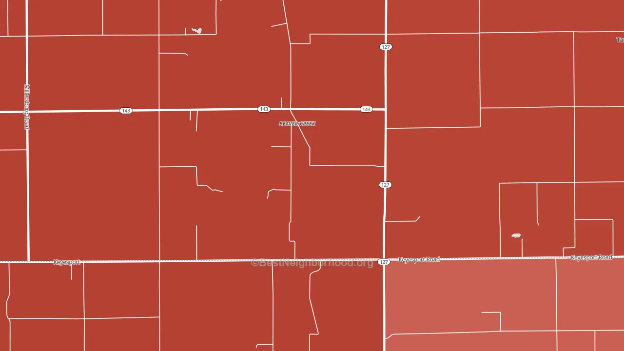 Beaver Creek, IL block-group political-lean map