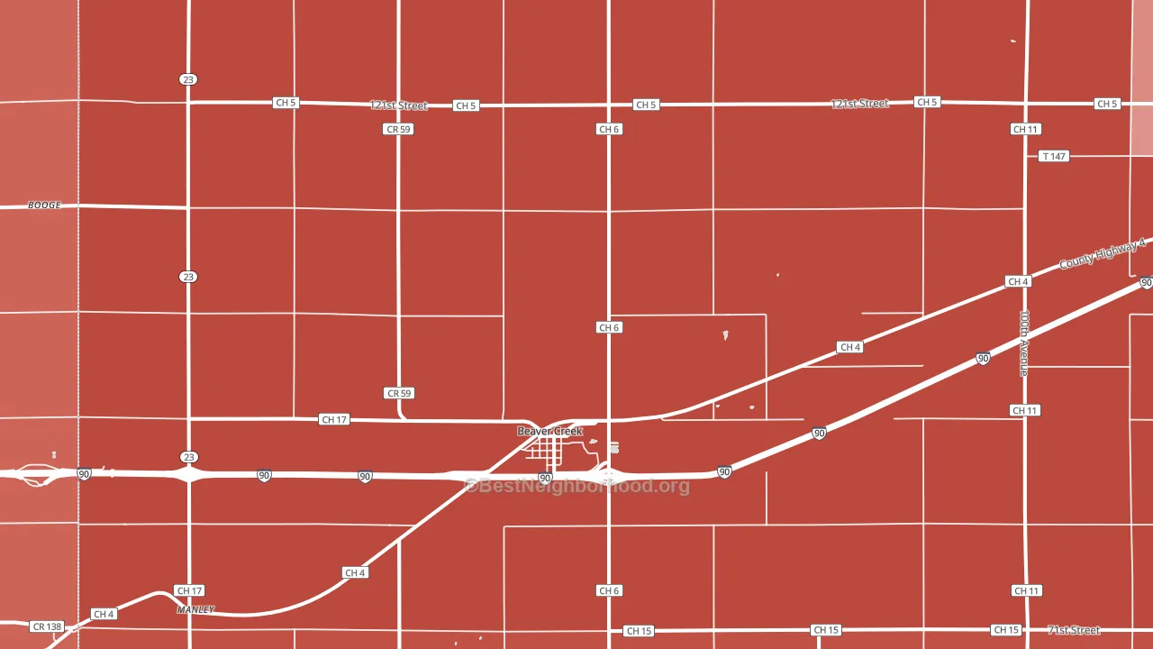 Beaver Creek, MN block-group political-lean map