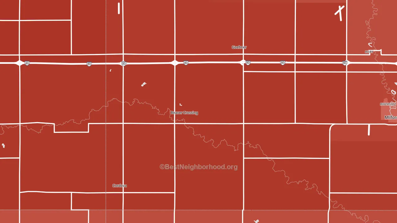 Beaver Crossing, NE block-group political-lean map