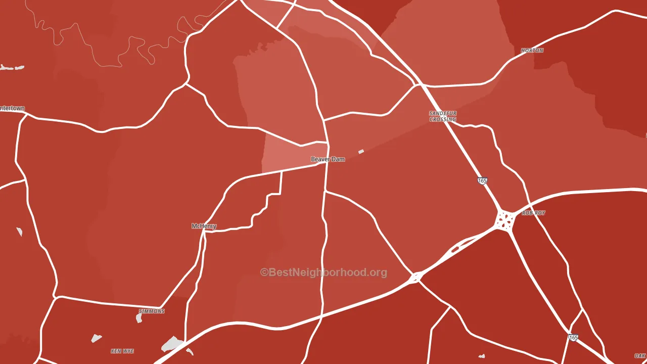 Beaver Dam, KY block-group political-lean map