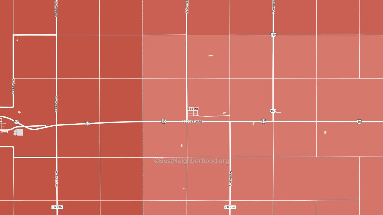 Beaver, IA block-group political-lean map