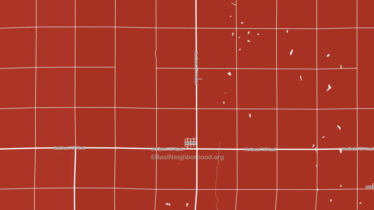 Beaver, KS block-group political-lean map