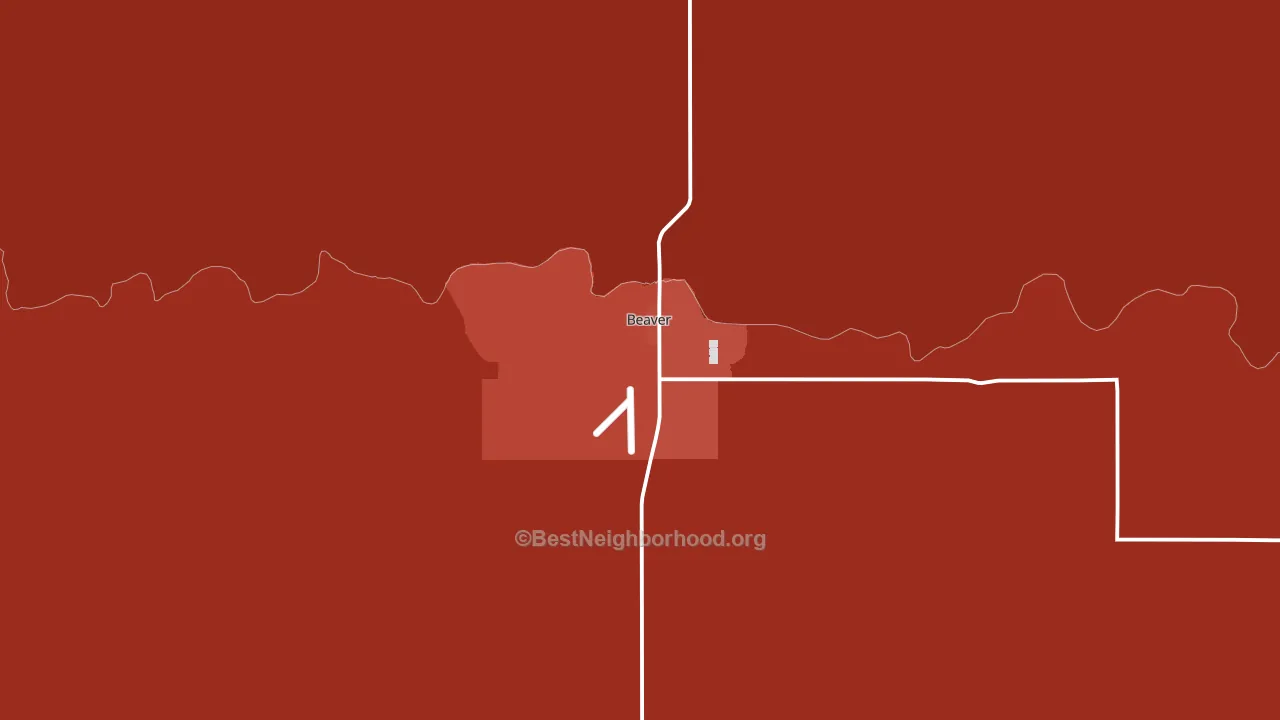 Beaver, OK block-group political-lean map