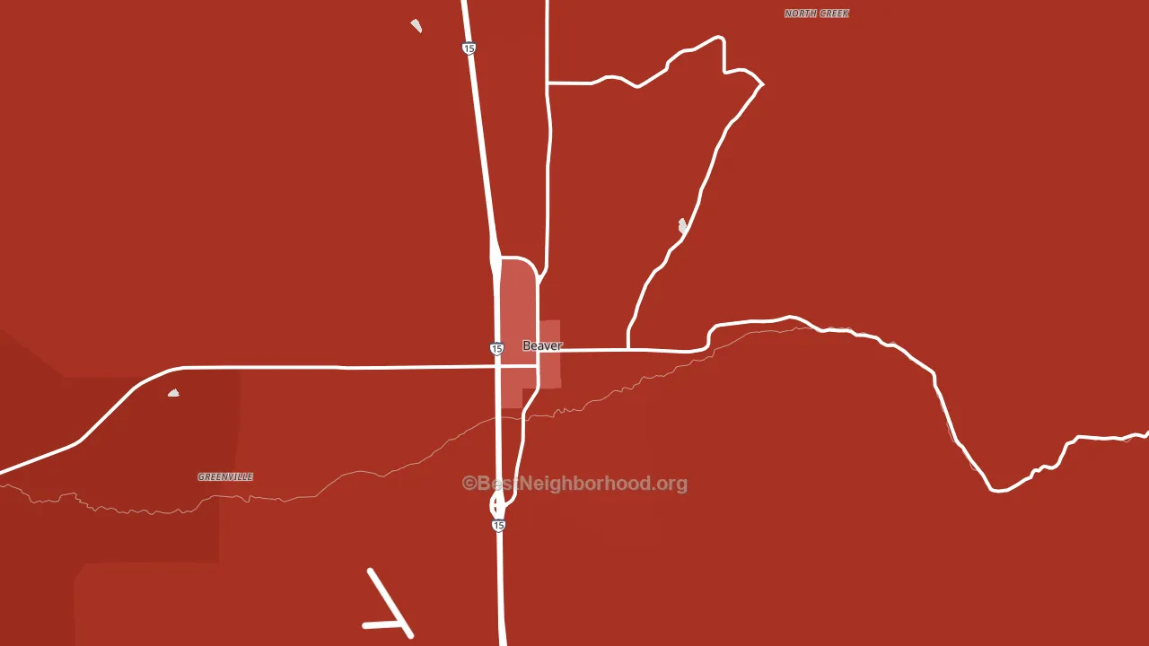 Beaver, UT block-group political-lean map