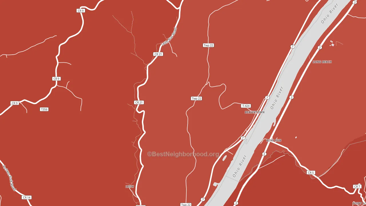 Beavertown, OH block-group political-lean map