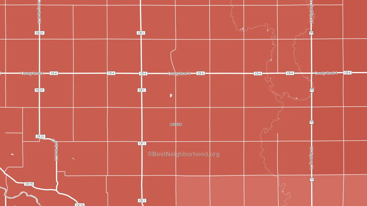 Bechyn, MN block-group political-lean map