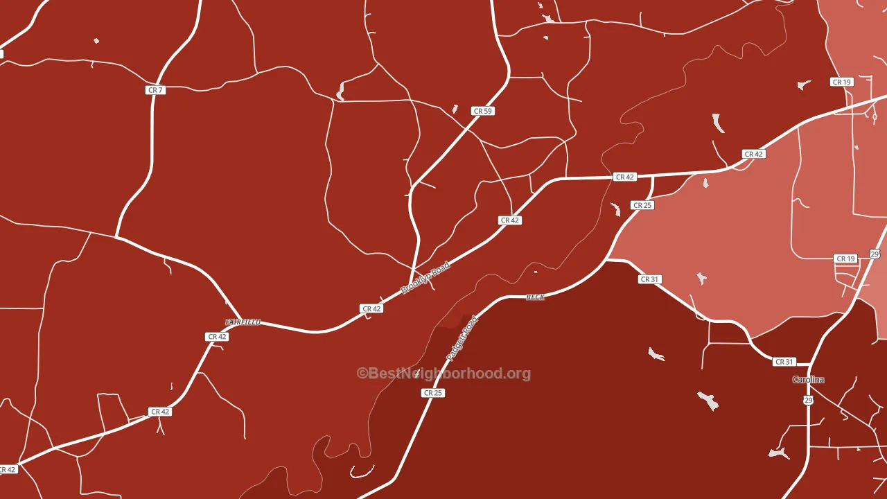Beck, AL block-group political-lean map