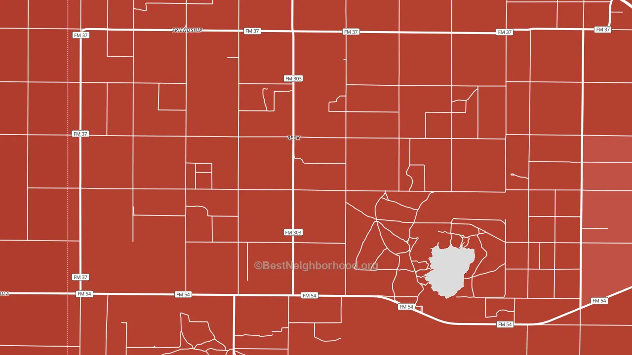 Beck, TX block-group political-lean map