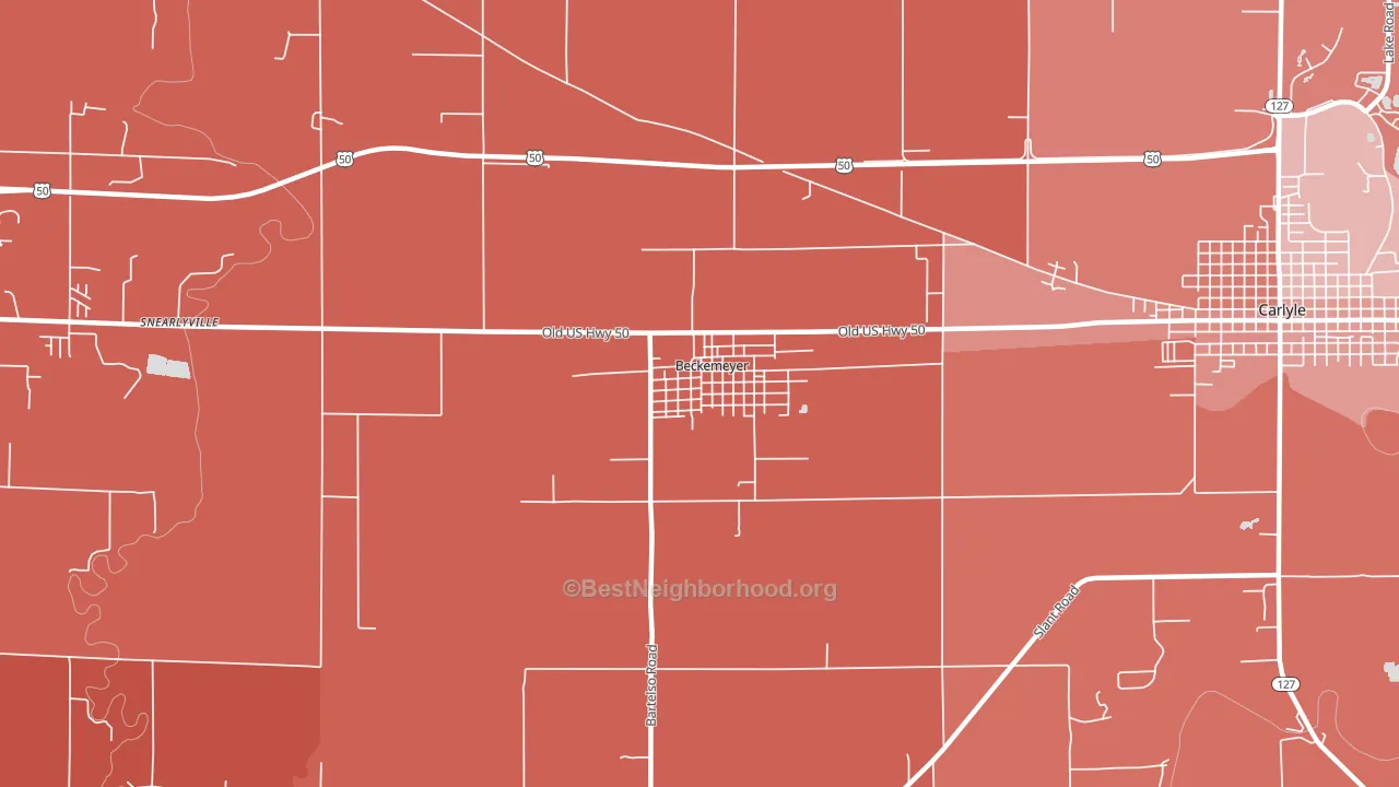 Beckemeyer, IL block-group political-lean map