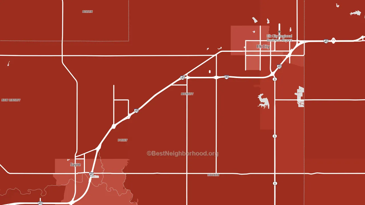 Beckham County, OK block-group political-lean map