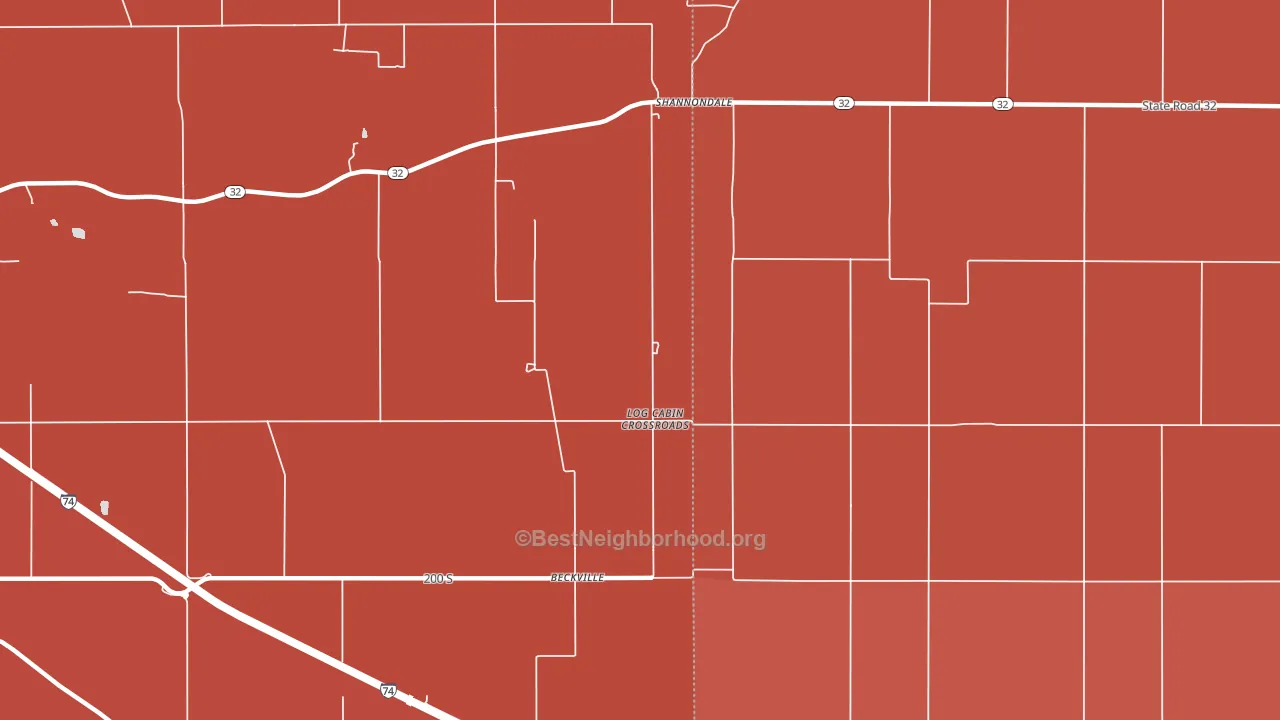 Beckville, IN block-group political-lean map