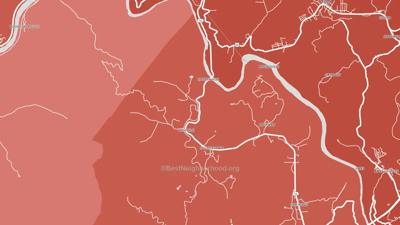 Beckwith, WV block-group political-lean map