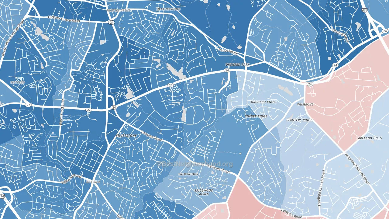Becton Park, Charlotte, NC block-group political-lean map