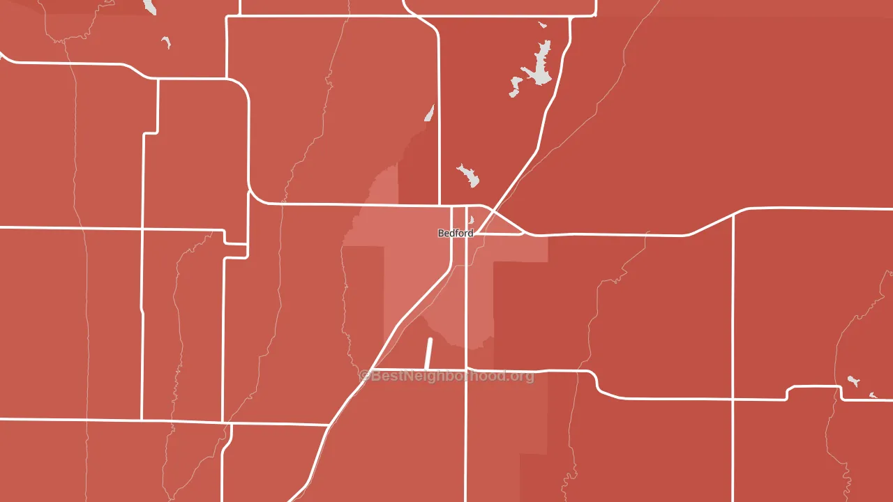 Bedford, IA block-group political-lean map