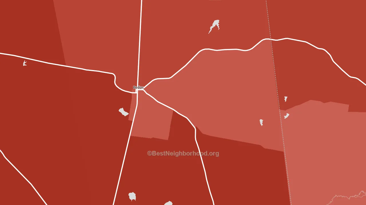 Bedias, TX block-group political-lean map