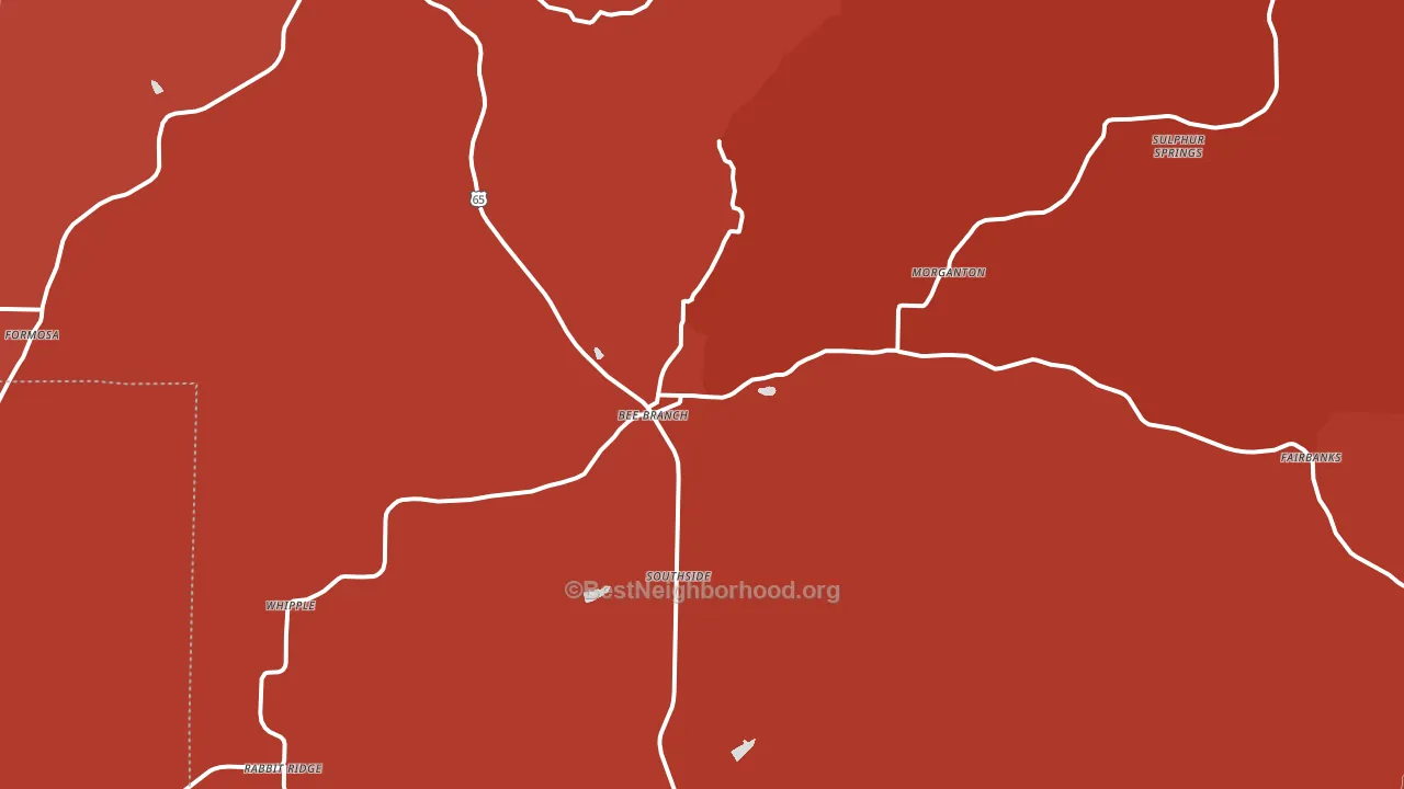 Bee Branch, AR block-group political-lean map
