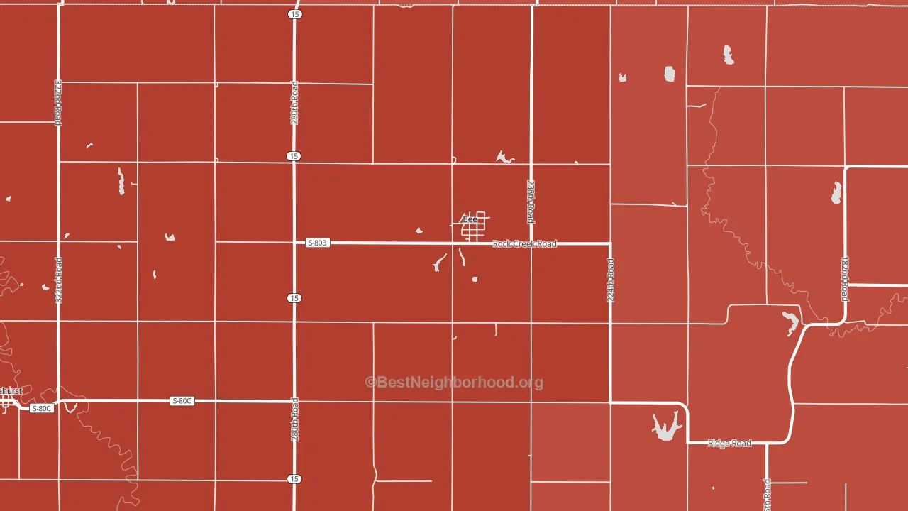 Bee, NE block-group political-lean map