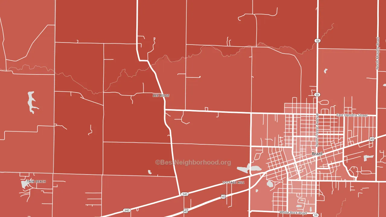 Bee Ridge, IN block-group political-lean map