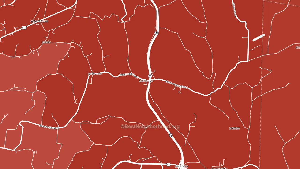 Beech Hill, TN block-group political-lean map