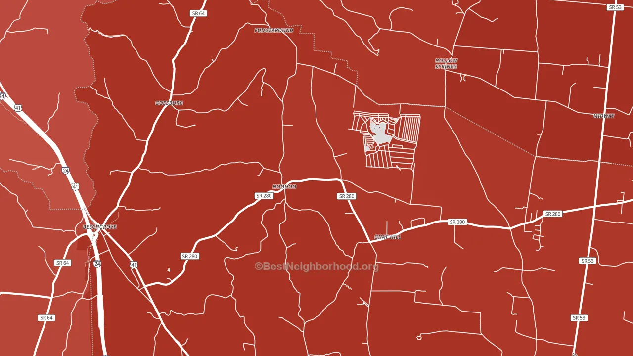 Beechgrove, TN block-group political-lean map