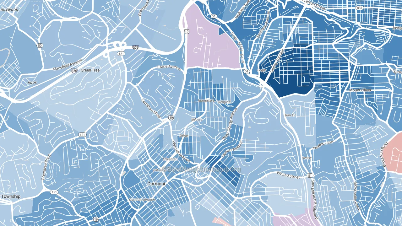 Beechview, Pittsburgh, PA block-group political-lean map
