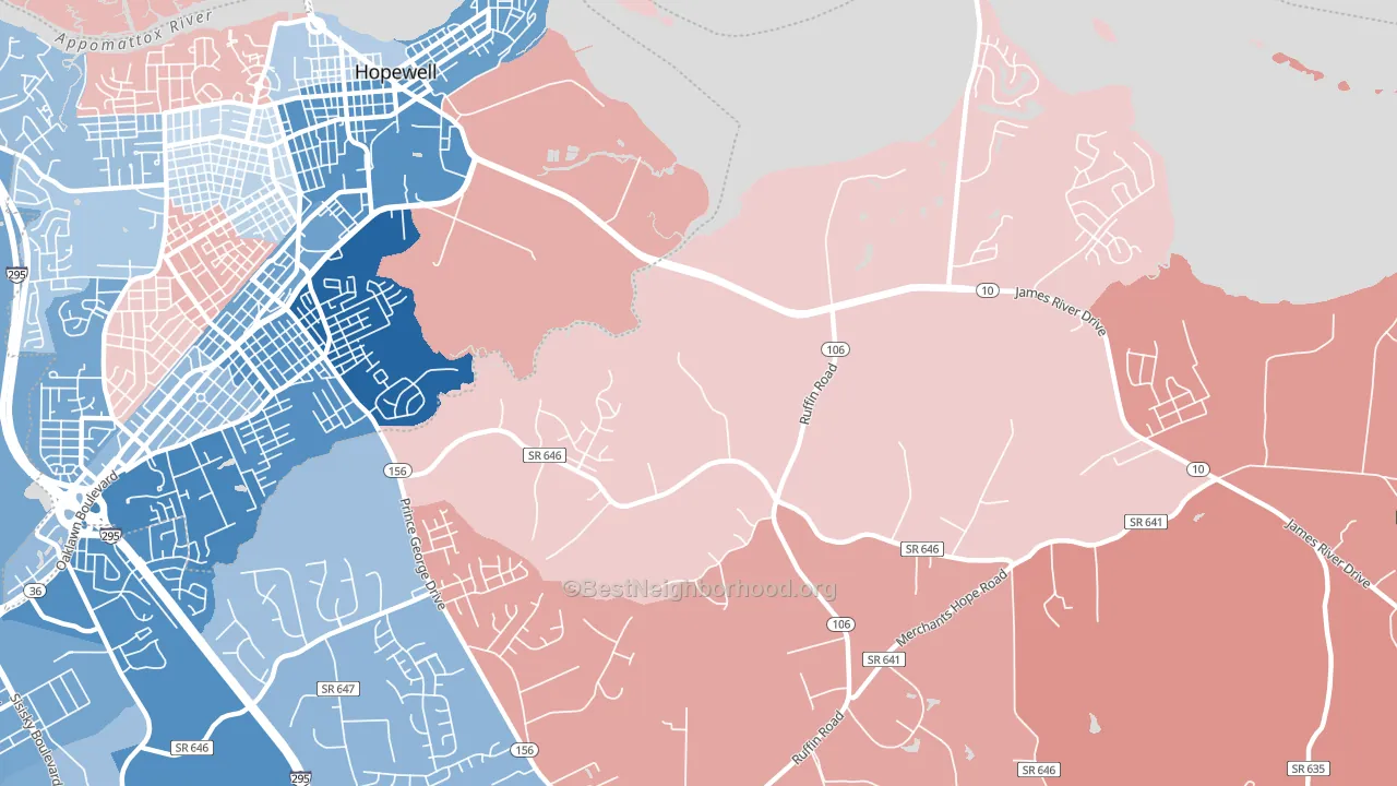 Beechwood Manor, VA block-group political-lean map