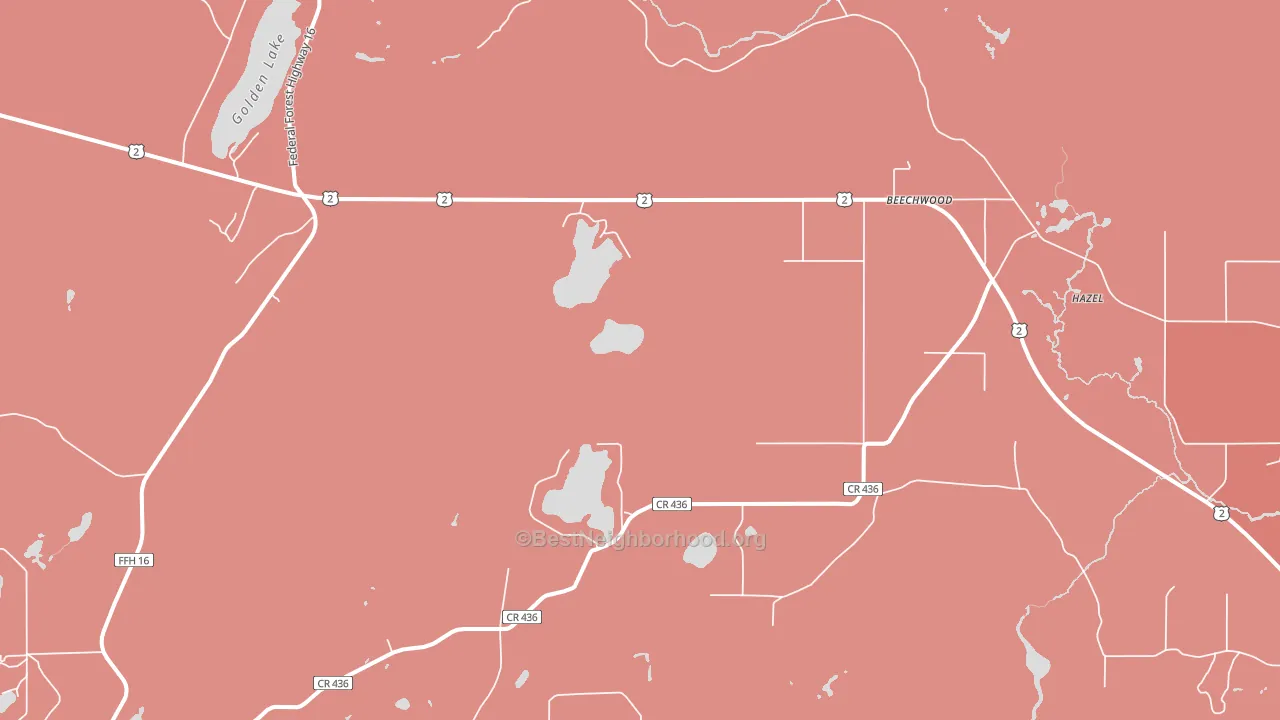 Beechwood, MI block-group political-lean map