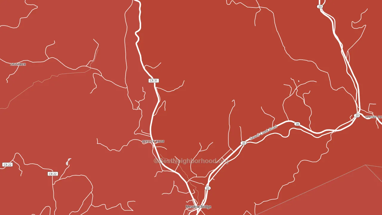 Beelick Knob, WV block-group political-lean map