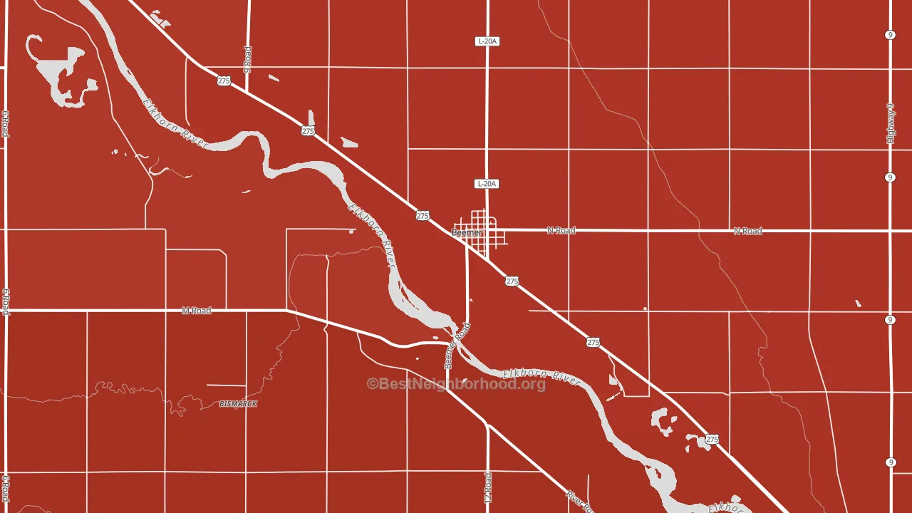 Beemer, NE block-group political-lean map