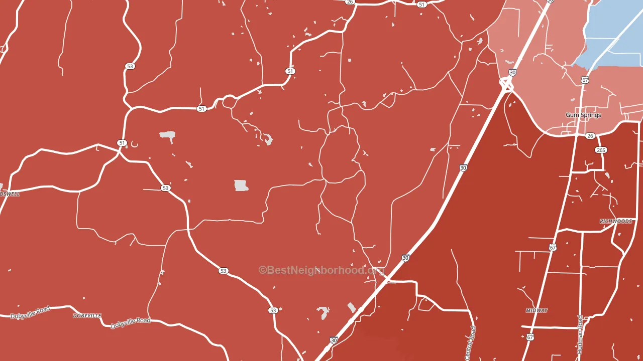 Beirne, AR block-group political-lean map