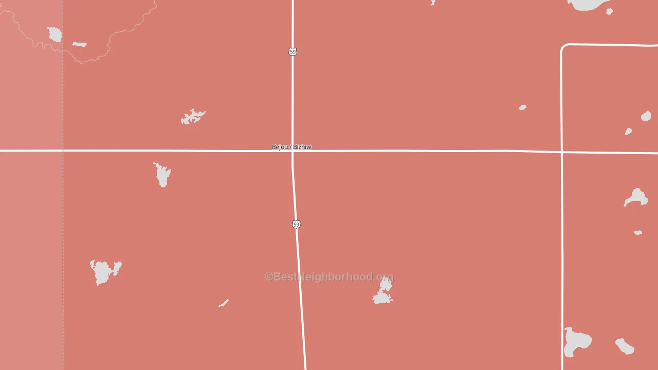 Bejou, MN block-group political-lean map