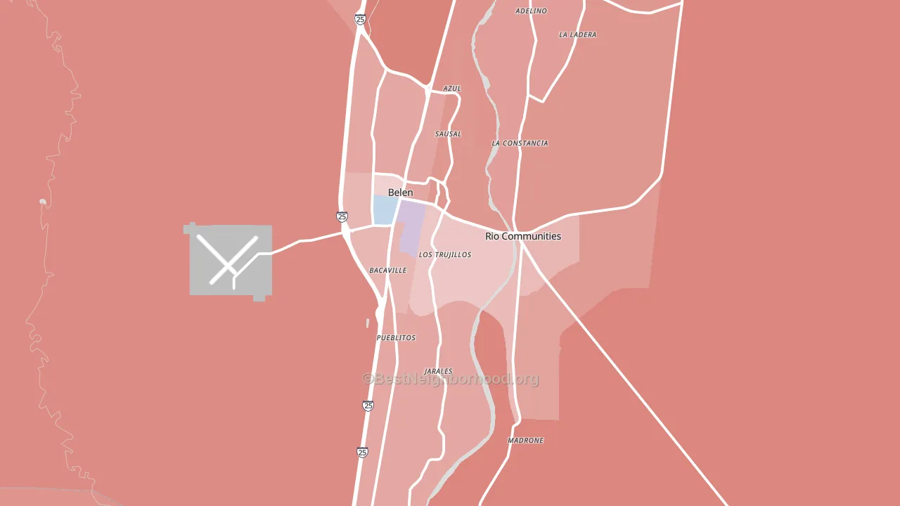 Belen, NM block-group political-lean map