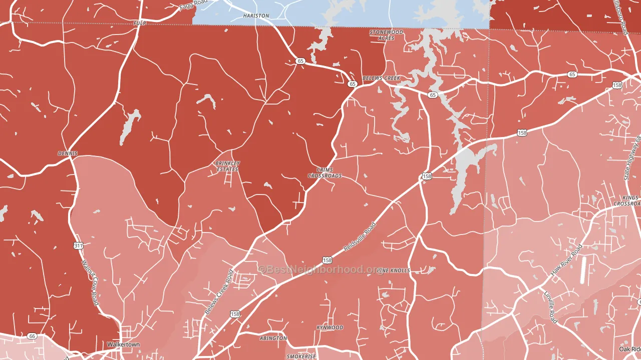 Belews Creek, NC block-group political-lean map