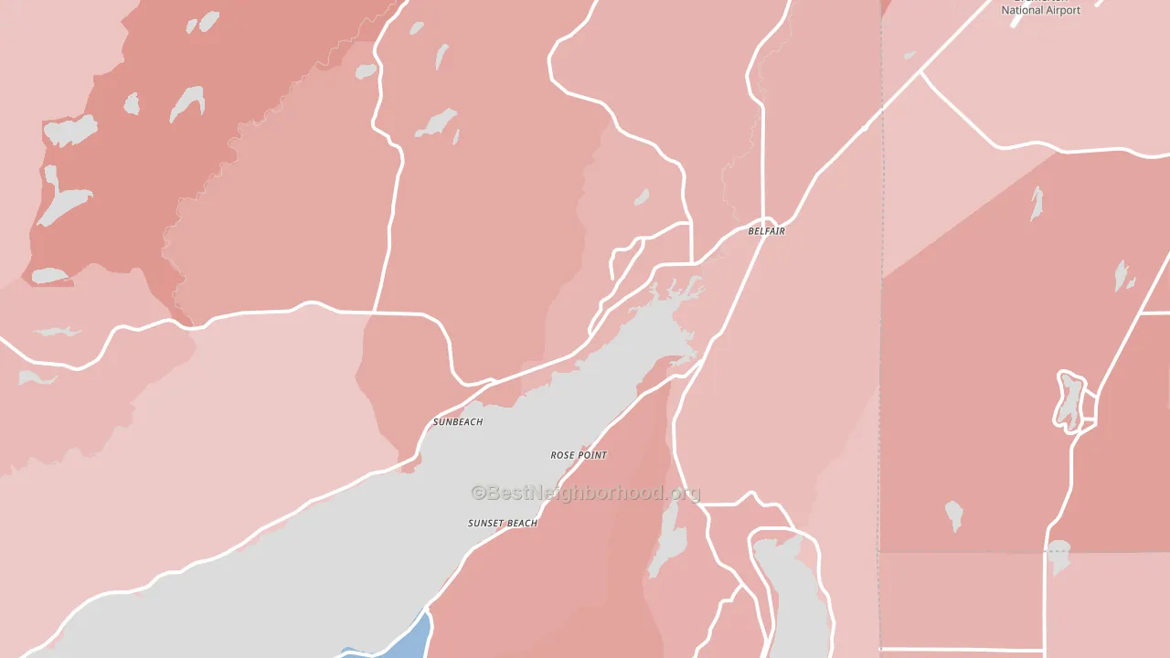 Belfair, WA block-group political-lean map