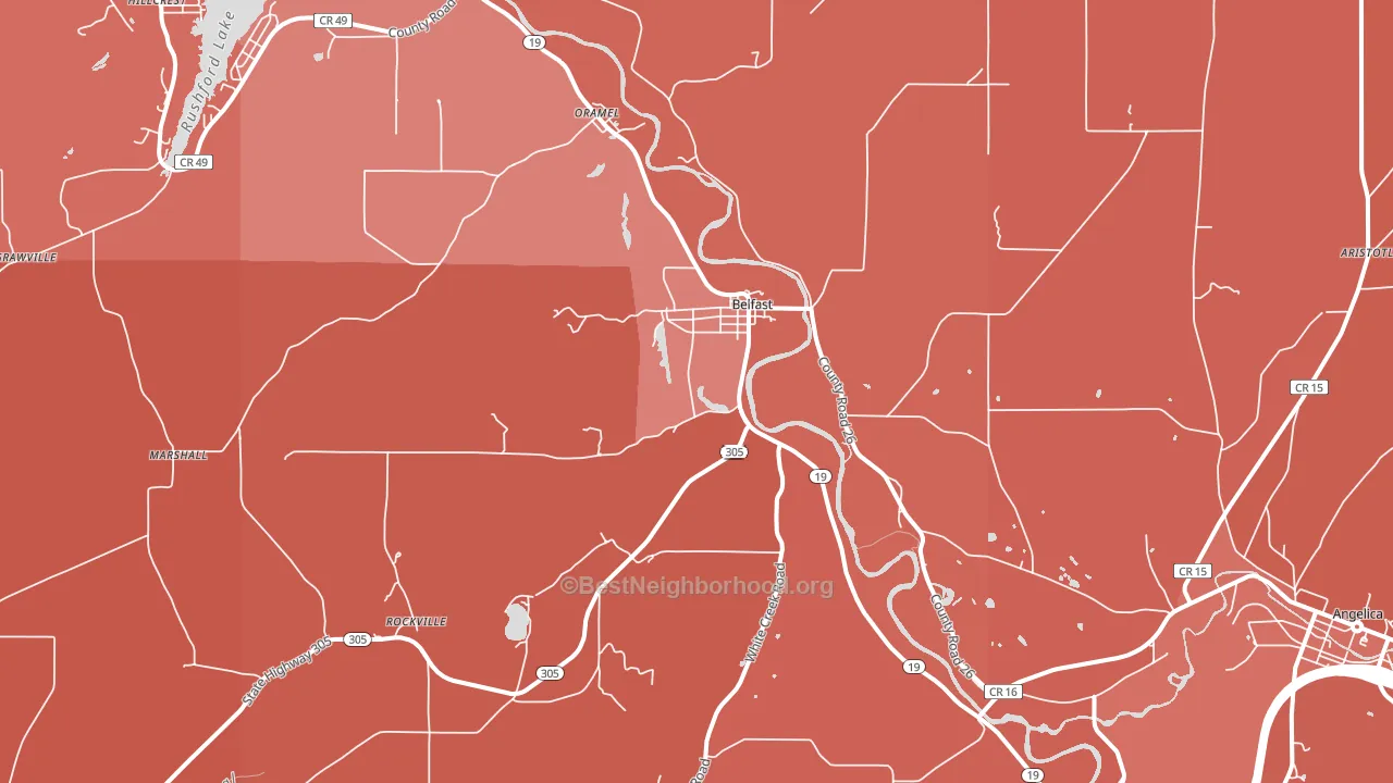 Belfast, NY block-group political-lean map