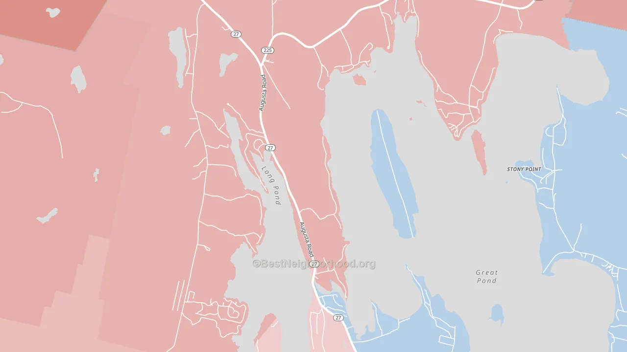 Belgrade Lakes, ME block-group political-lean map